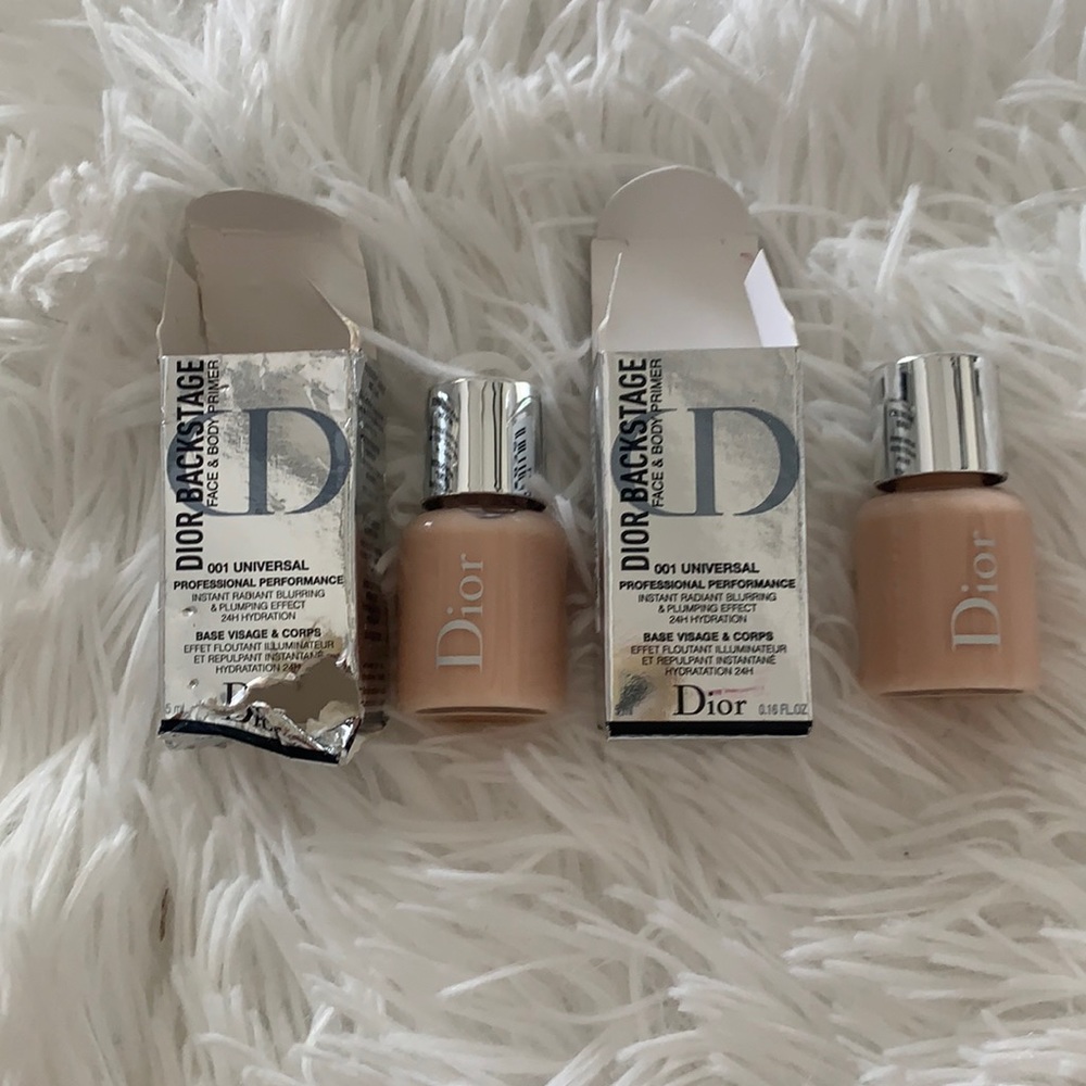 2 Dior backstage 001 universal instant radiant blurring & plumping 5 ml each